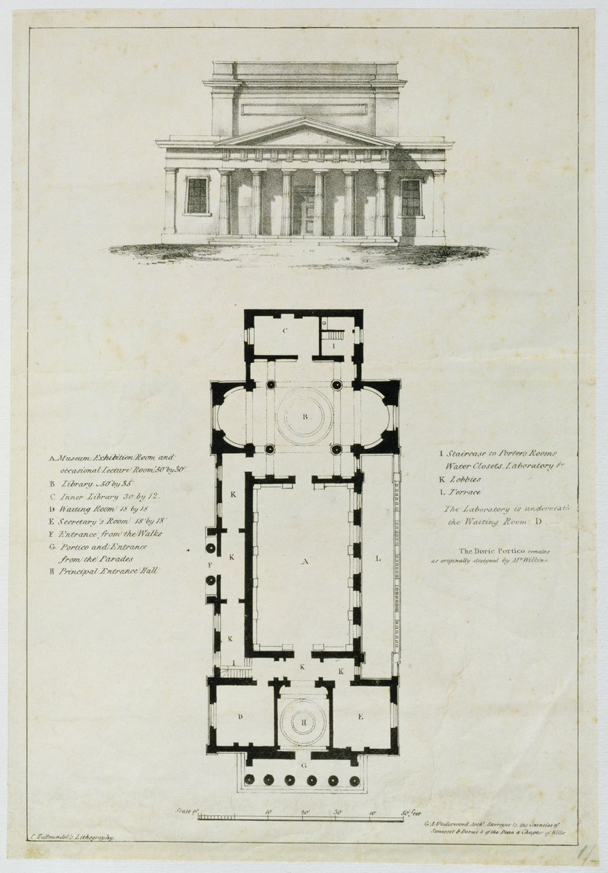 Piano del Piano Terra delle Sale di Assemblea Inferiori, Bath, inciso da Charles Hullmandel (1789-1850) da English School