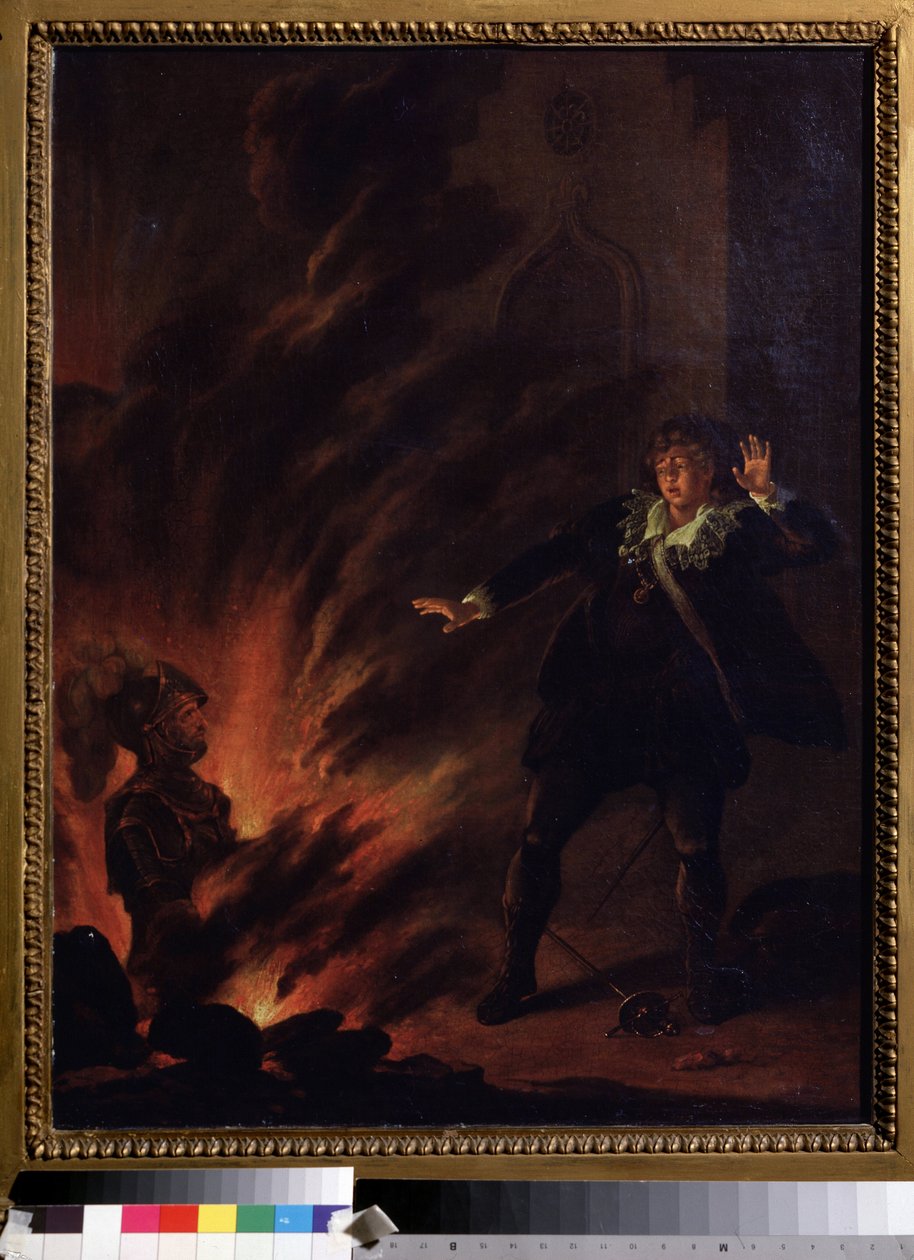 Amleto e il fantasma di suo padre. Illustrazione per l