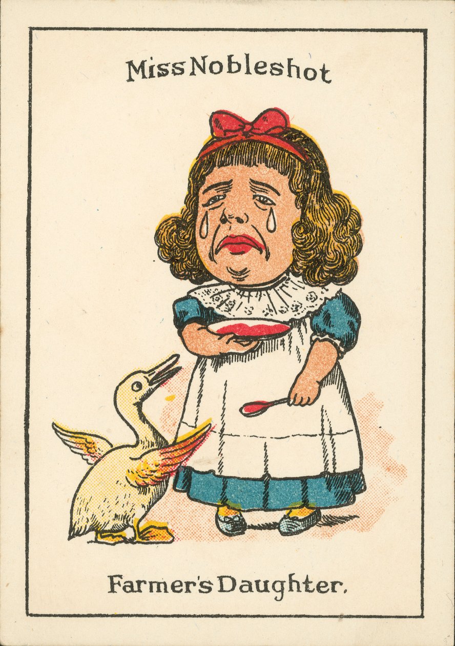 Famiglie felici: Miss Nobleshot, figlia di un contadino (litografia a colori) da English School