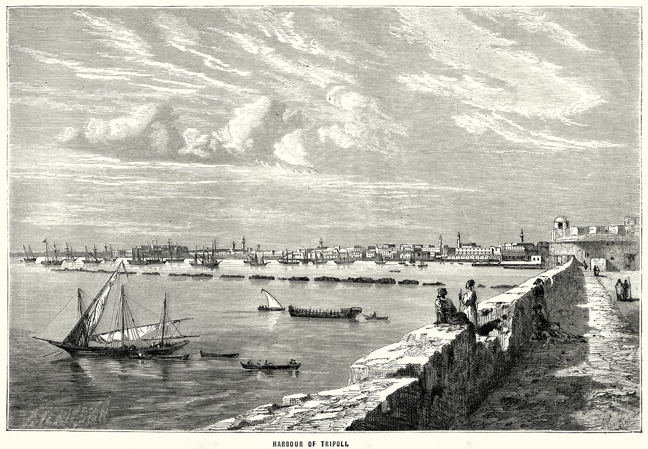 Porto di Tripoli (incisione) da English School