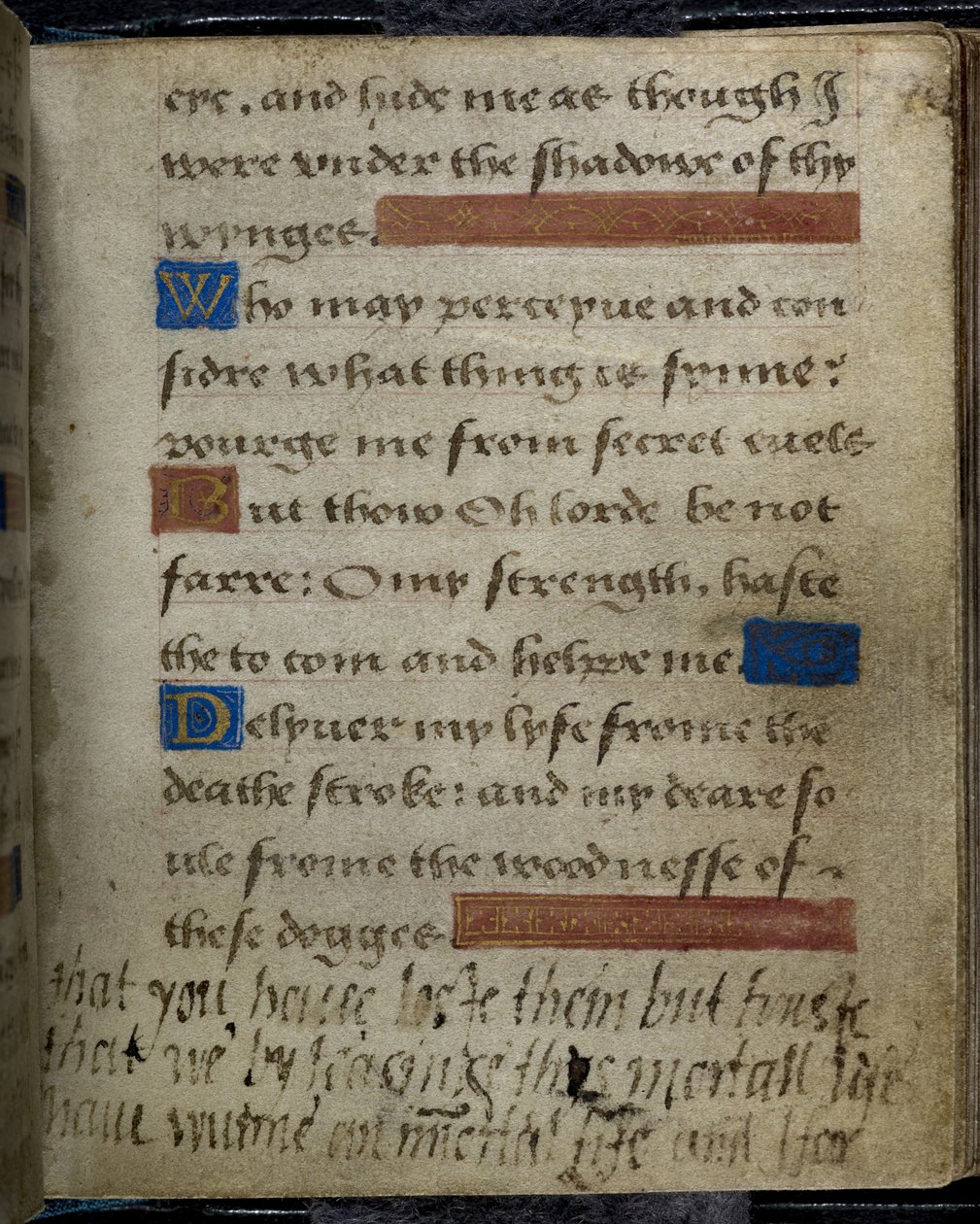 Iscrizione scritta, nel margine, da Lady Jane Grey a suo padre, il Duca di Suffolk, dal Libro di Preghiere di Lady Jane Grey da English School