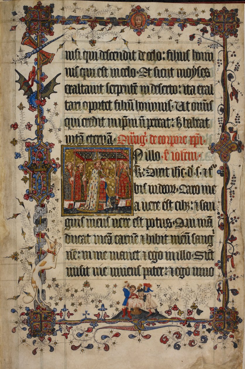 La festa del Corpus Domini, dal Lezionario Lovel, prima del 1408 da English School