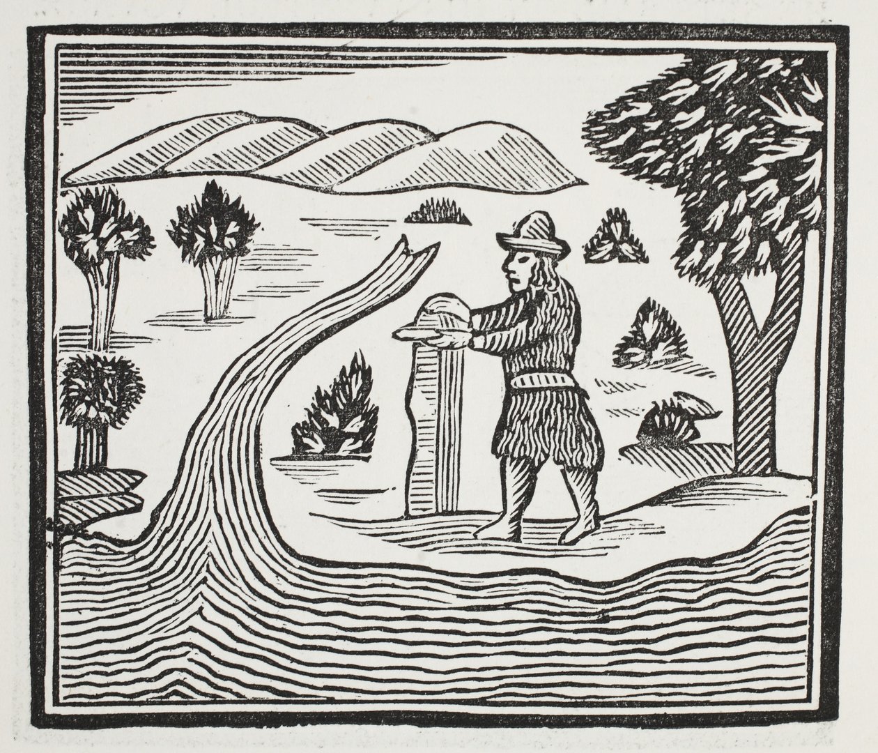 Tiene un registro del tempo e degli eventi, illustrazione da Chap-books del XVIII secolo di John Ashton, pub. 1882 da English School
