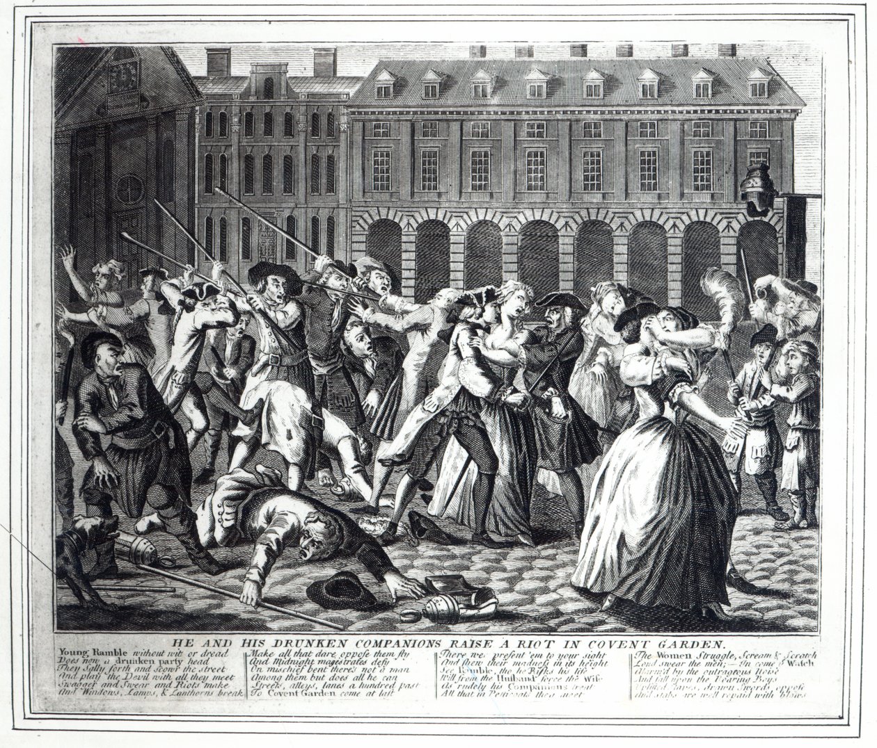Lui e i suoi compagni ubriachi scatenano una rivolta a Covent Garden, da una serie pirata basata su 