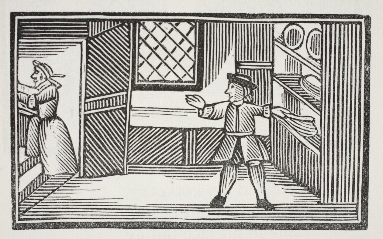 Andò alla dispensa e si servì di pane e burro, illustrazione da Chap-books del XVIII secolo di John Ashton, pub. 1882 da English School