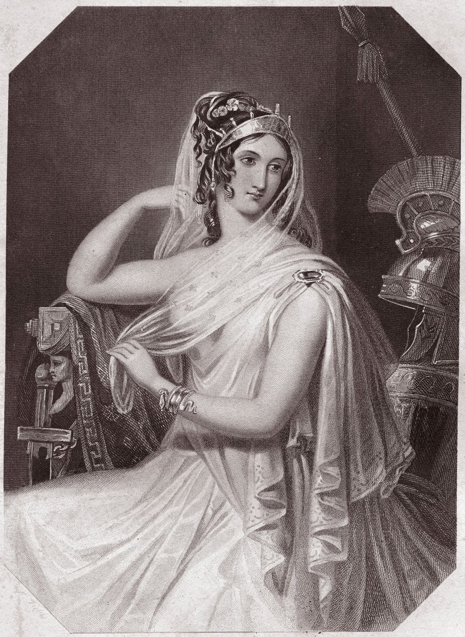 Elena moglie di Menelao (La storia di Troilo e Cressida) - Galleria delle donne di Shakespeare, collezione di quarantacinque ritratti seri degli artisti londinesi del primo Ottocento, arricchita da note critiche e letterarie circa 1838 da English School