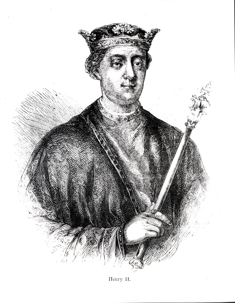 Enrico II (1133-89) (incisione) da English School