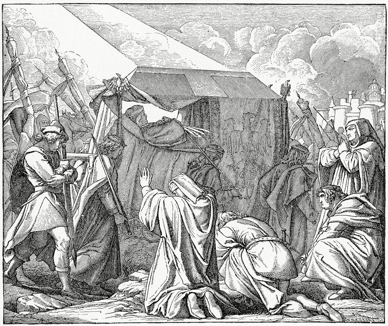 Enrico VII, Sacro Romano Imperatore, è pianto dal suo popolo nel 1313, 1882 da English School