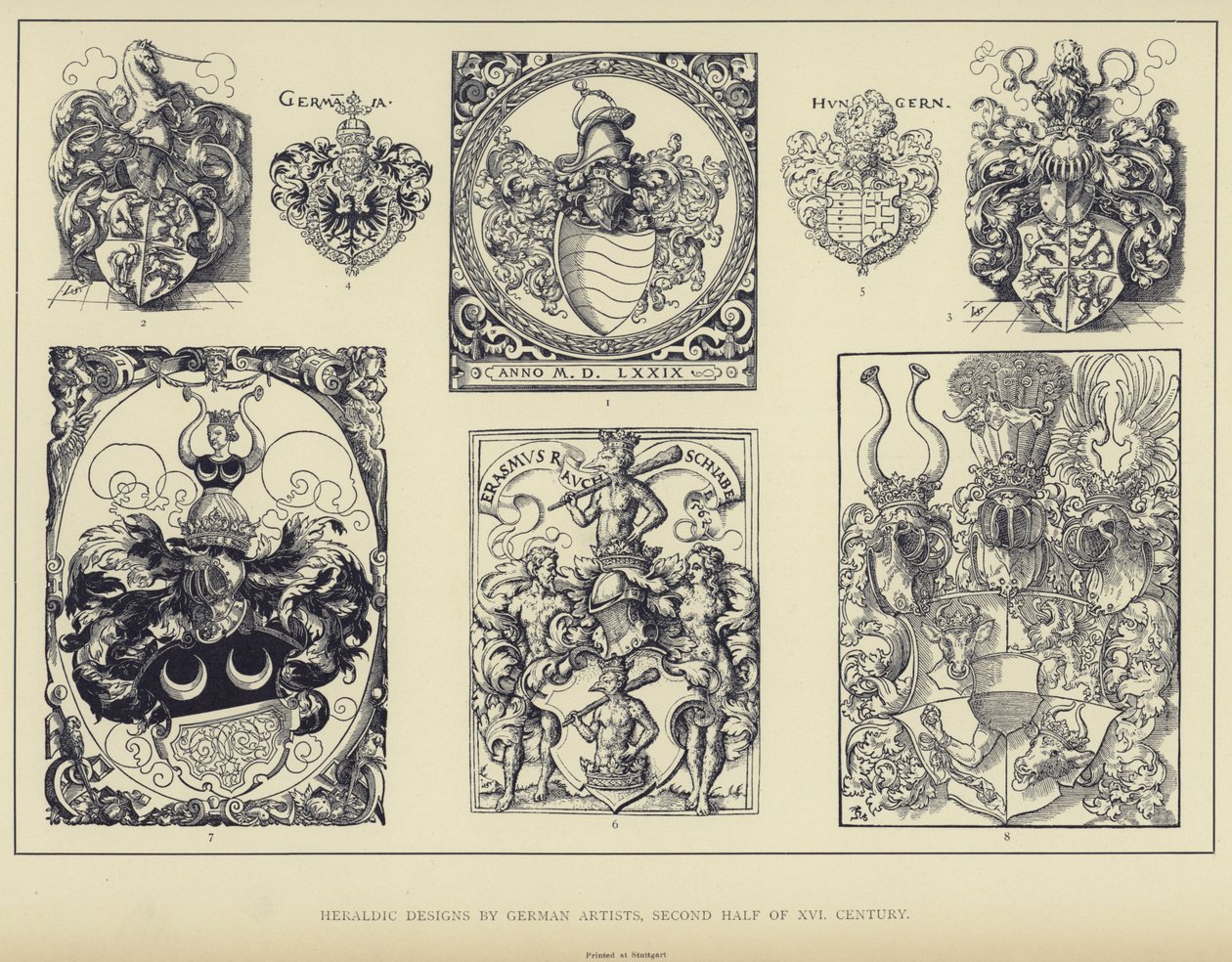Disegni araldici di artisti tedeschi, seconda metà del XVI secolo (litografia) da English School