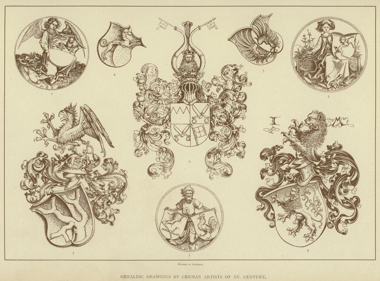 Disegni araldici di artisti tedeschi del XV secolo (litografia) da English School