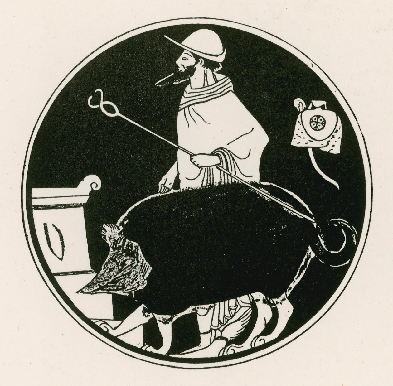 Hermes e il cane mascherato (incisione) da English School