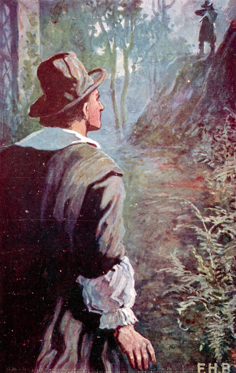 "La sua pistola era puntata su di me" (litografia a colori) da English School