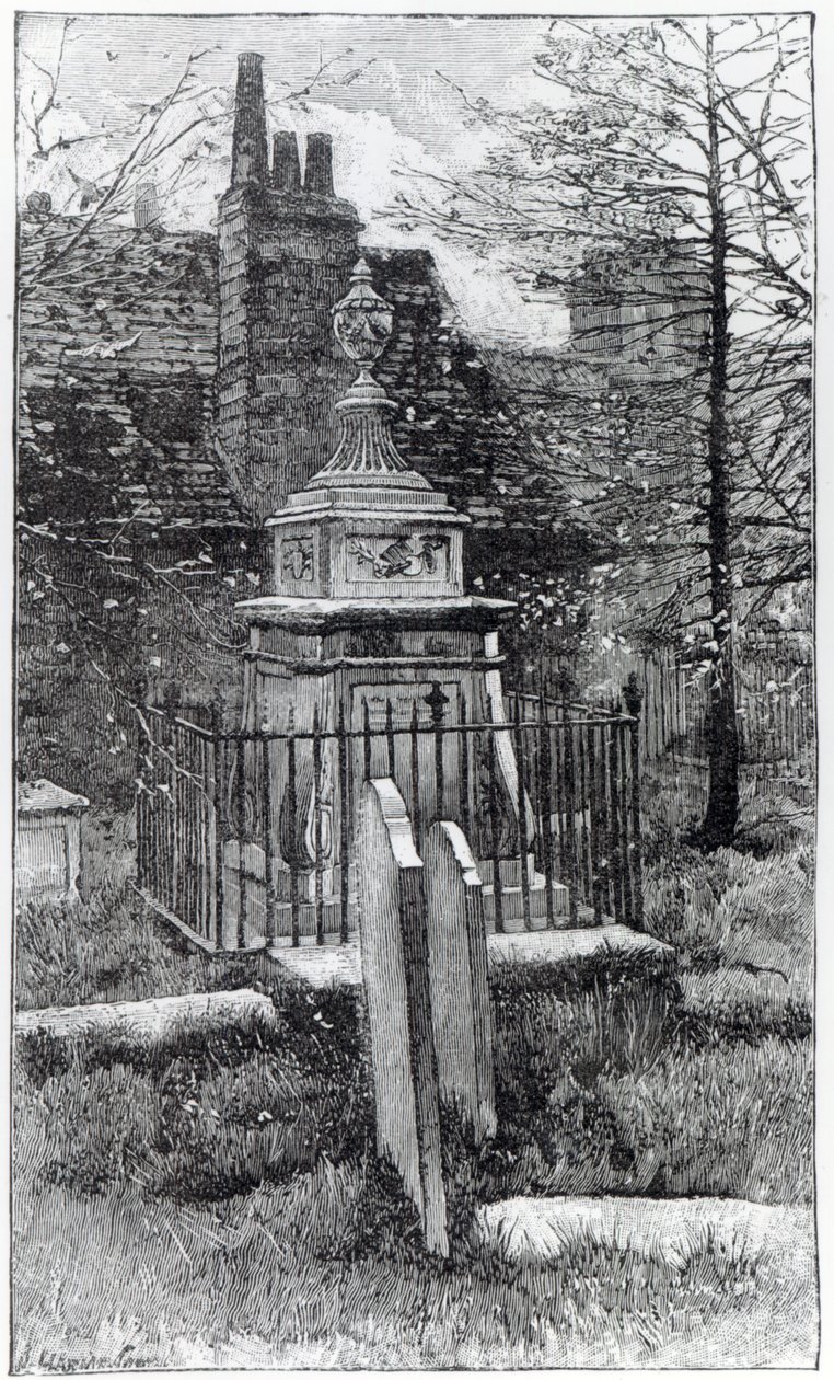 La tomba di Hogarth nel cimitero della Chiesa di Chiswick da English School
