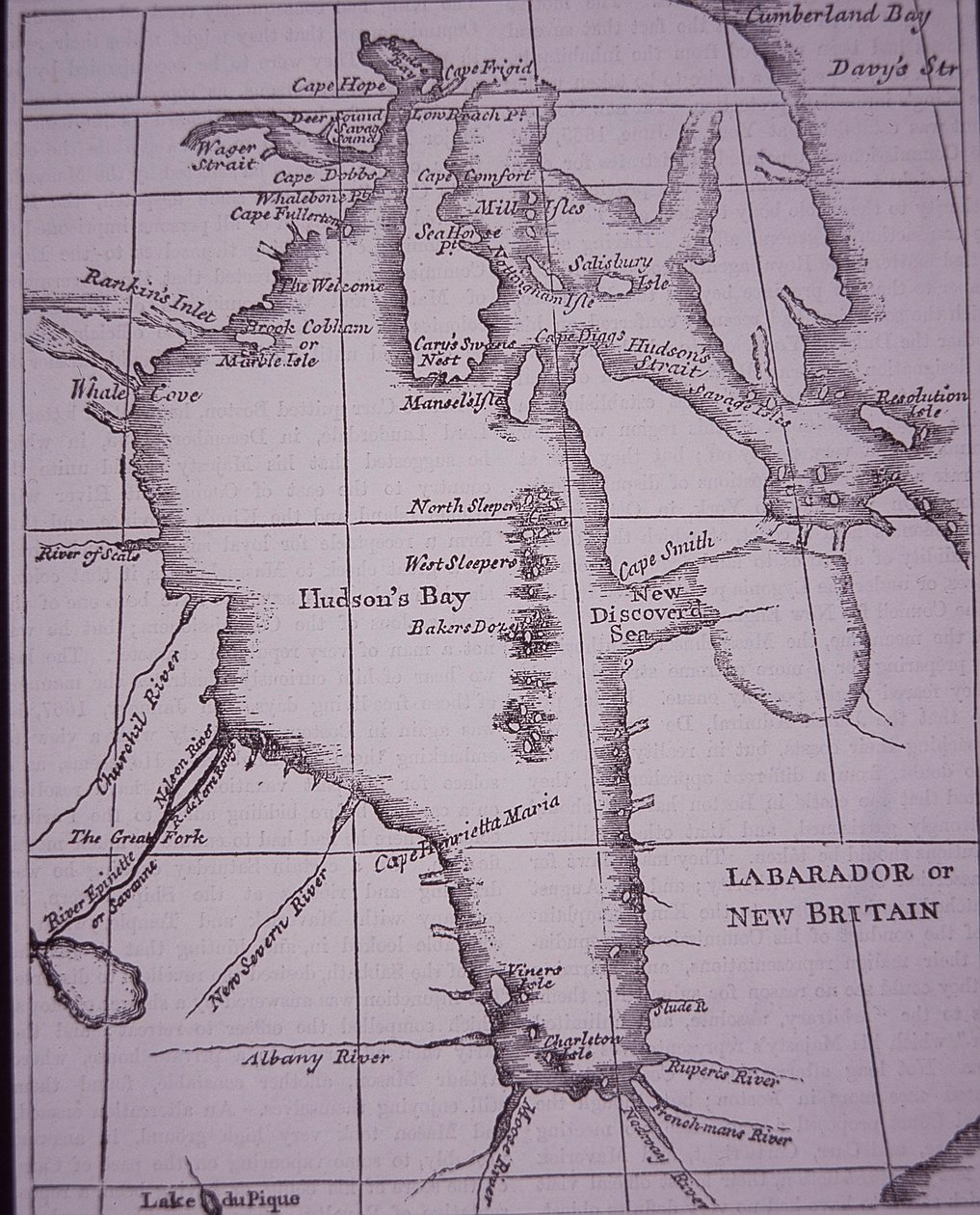 Compagnia della Baia di Hudson, mappa della Baia di Hudson pubblicata nel 1744 da English School