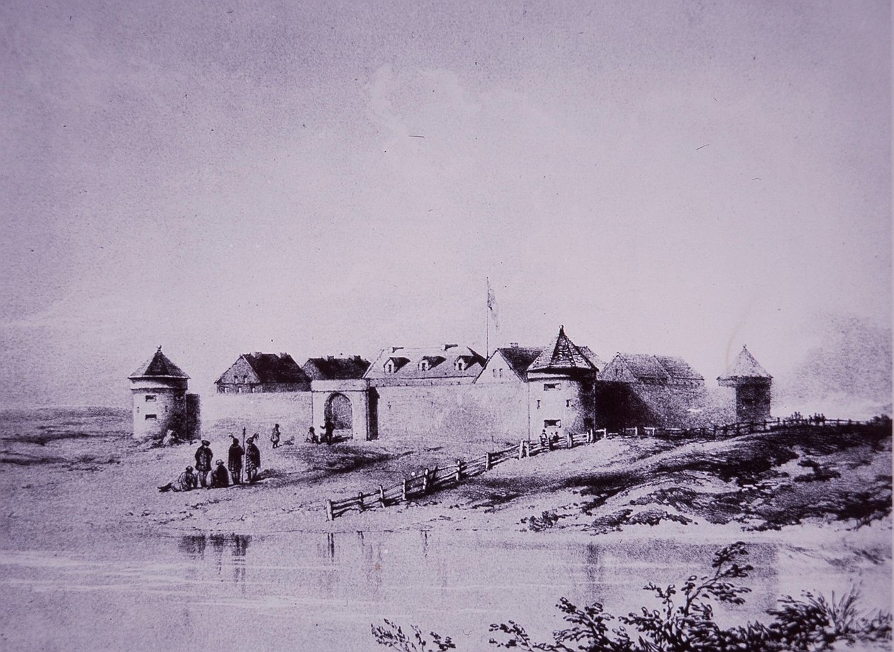 Compagnia della Baia di Hudson, Upper Fort Garry nel 1845 da English School
