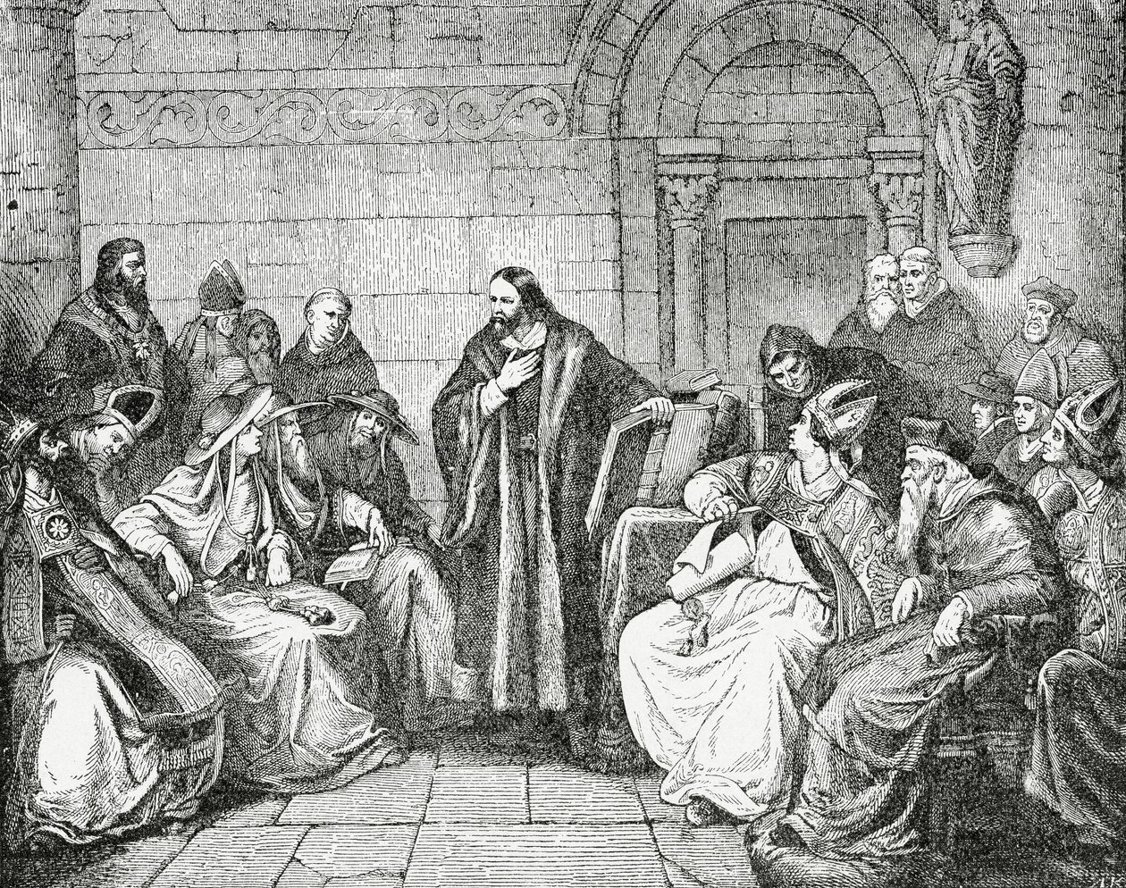 Huss davanti al Consiglio, 1882 da English School