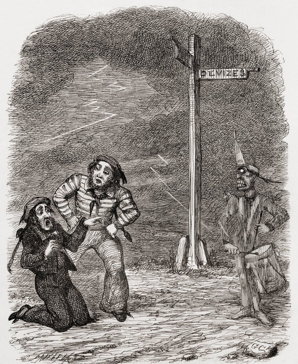 Illustrazione dopo George Cruikshank per la poesia 