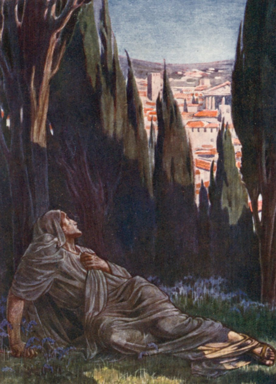 Illustrazione di storie della storia romana (litografia a colori) da English School