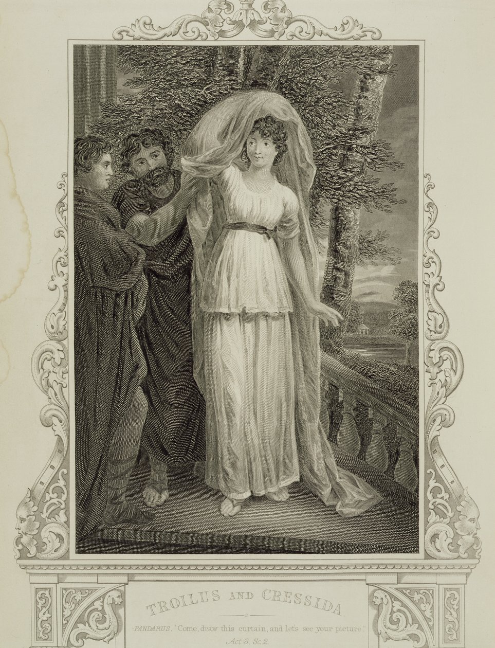 Illustrazione da Troilo e Cressida, Atto III, Scena 2, di William Shakespeare (1564-1616) da English School