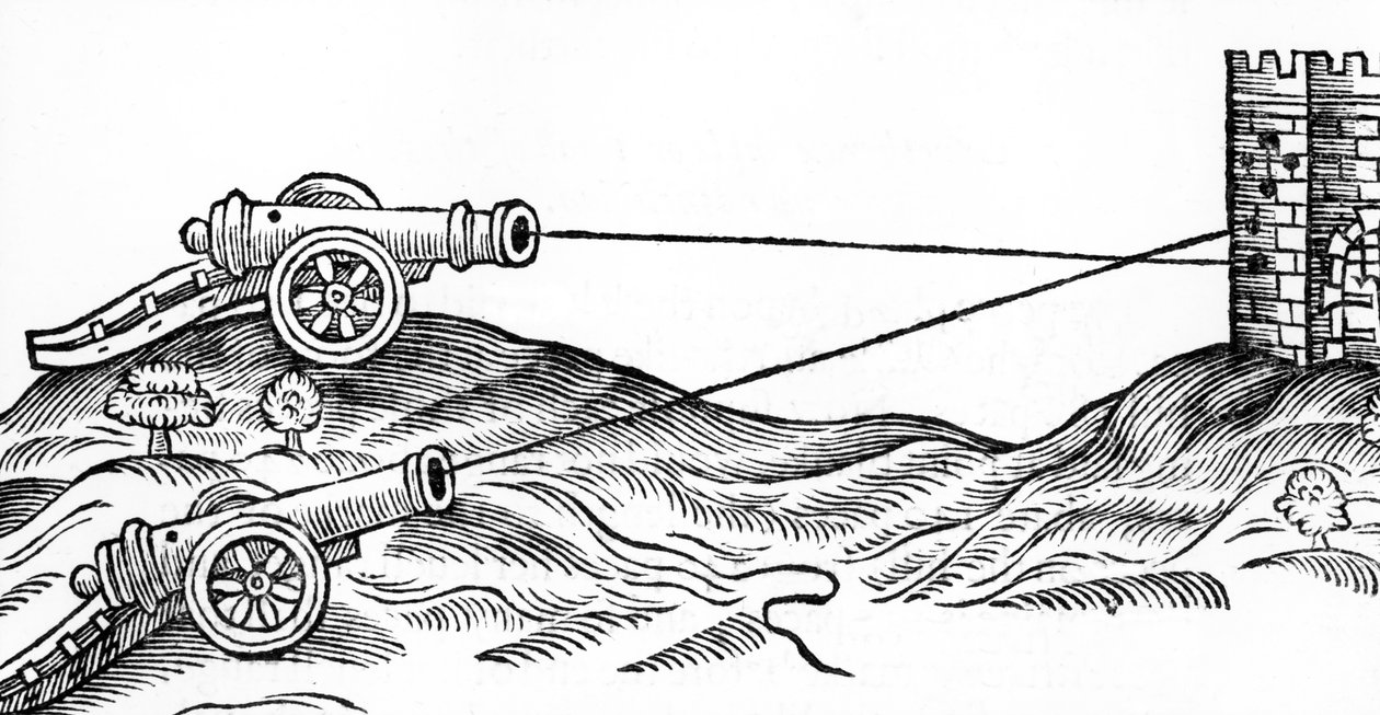 Illustrazione del fuoco di cannone in L