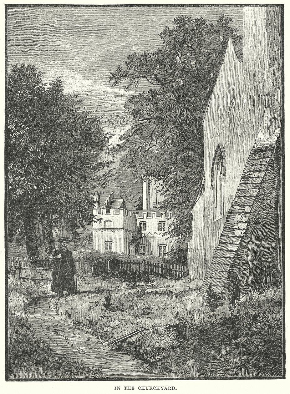 Nel cimitero della chiesa (incisione) da English School