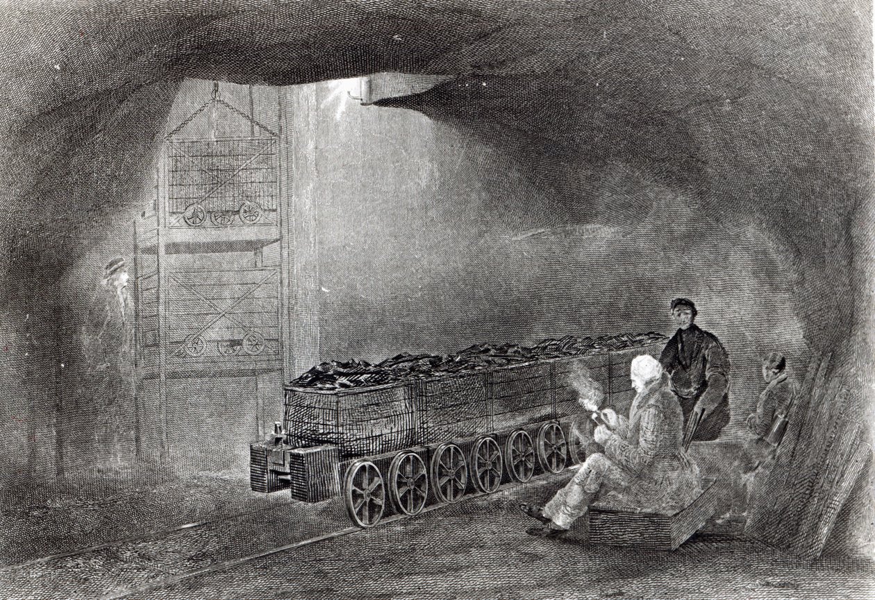 Nella miniera di carbone, illustrazione da 
