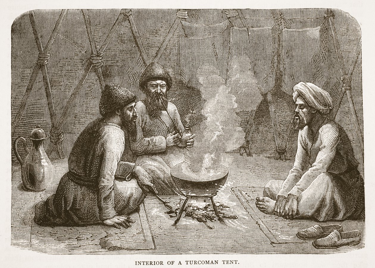 Interno di una Tenda Turcomanna, illustrazione da Cassells Illustrated History of England da English School
