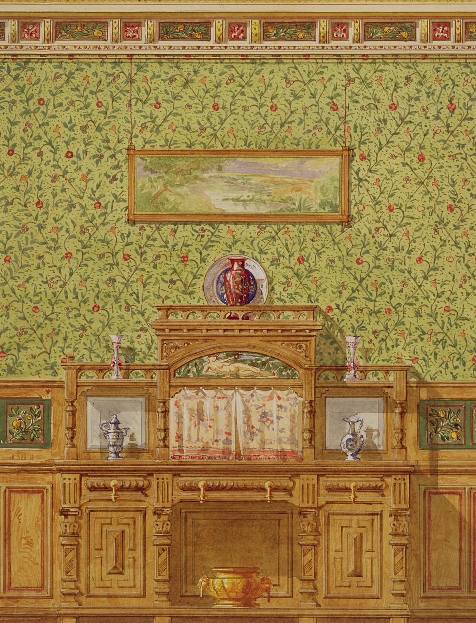 Interno con credenza, c.1870 da English School
