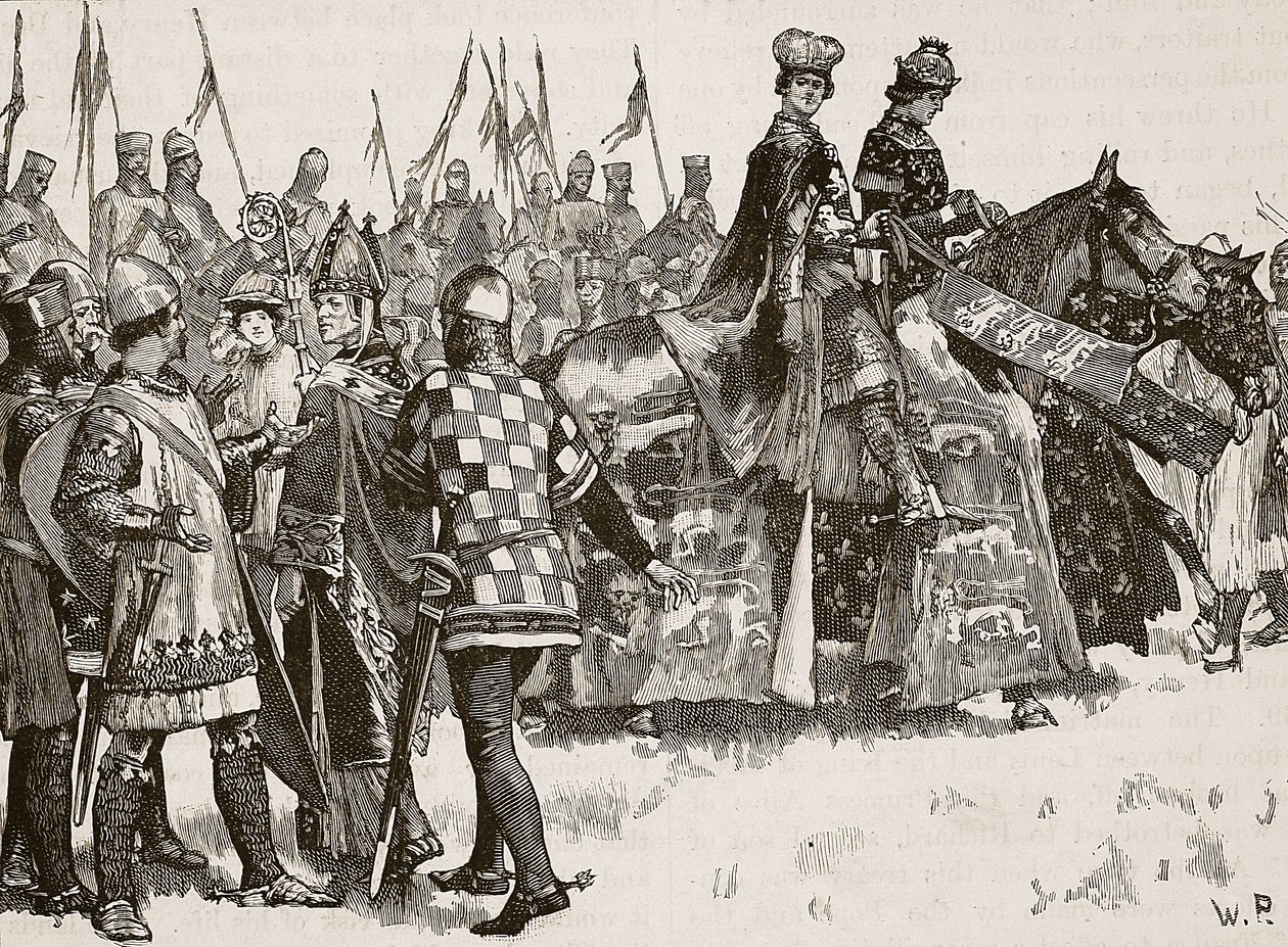 Intervista tra Becket e re Enrico, illustrazione da Cassells Illustrated History of England da English School