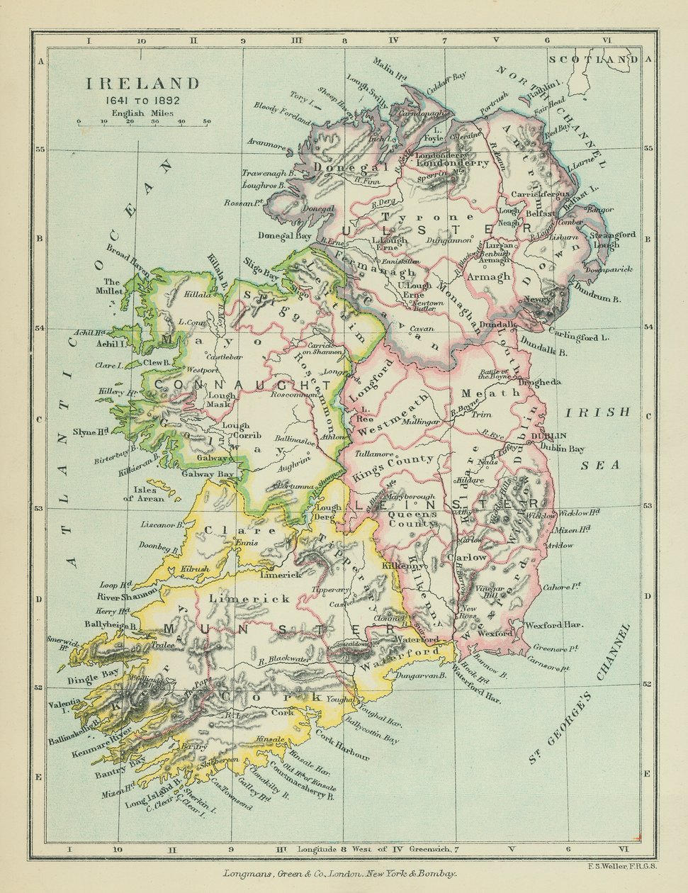 Irlanda (litografia a colori) da English School