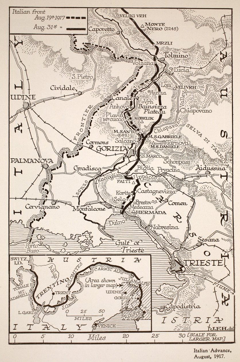 Avanzata italiana, agosto 1917 da English School