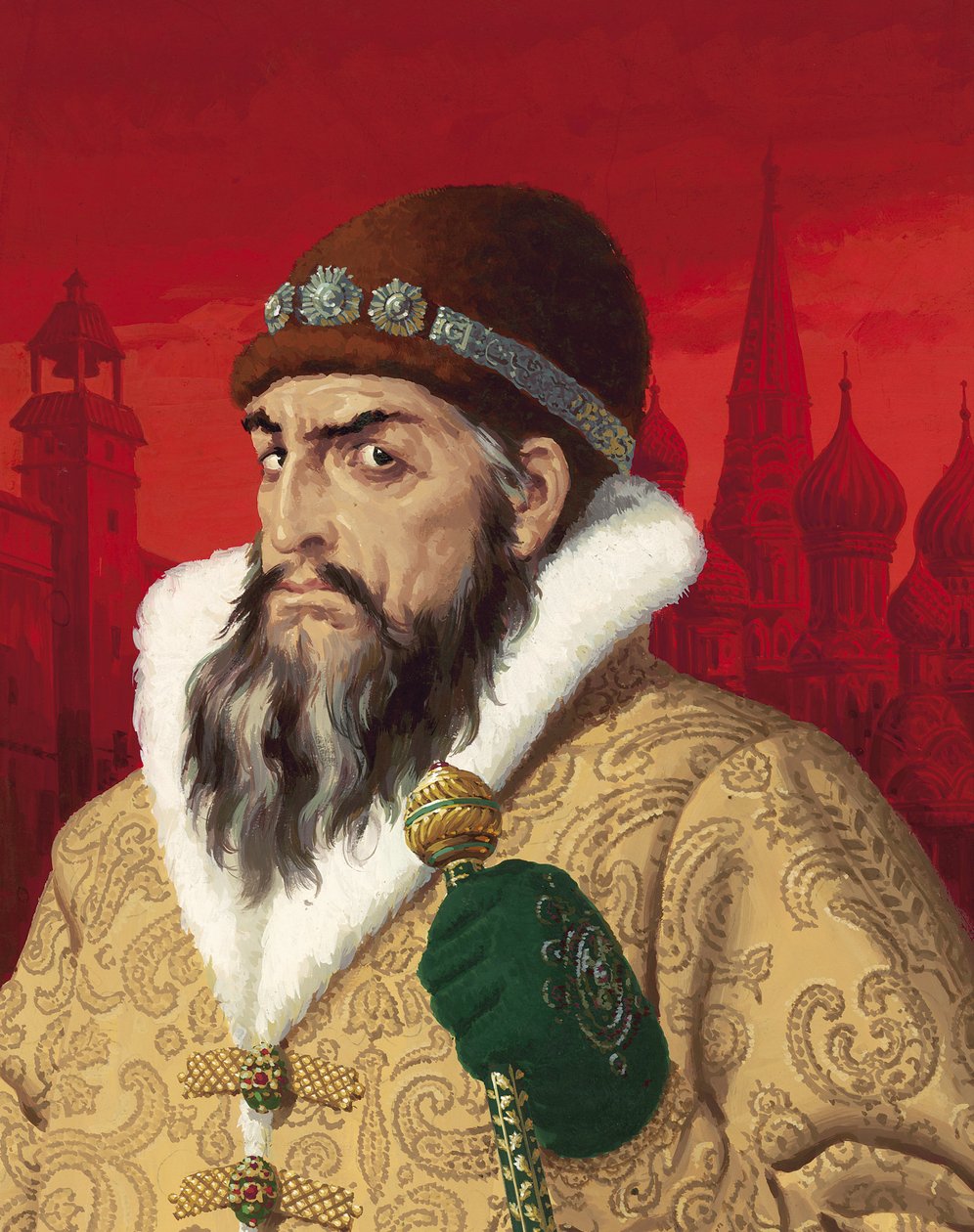 Ivan il Terribile (1530-84) (gouache su carta) da English School