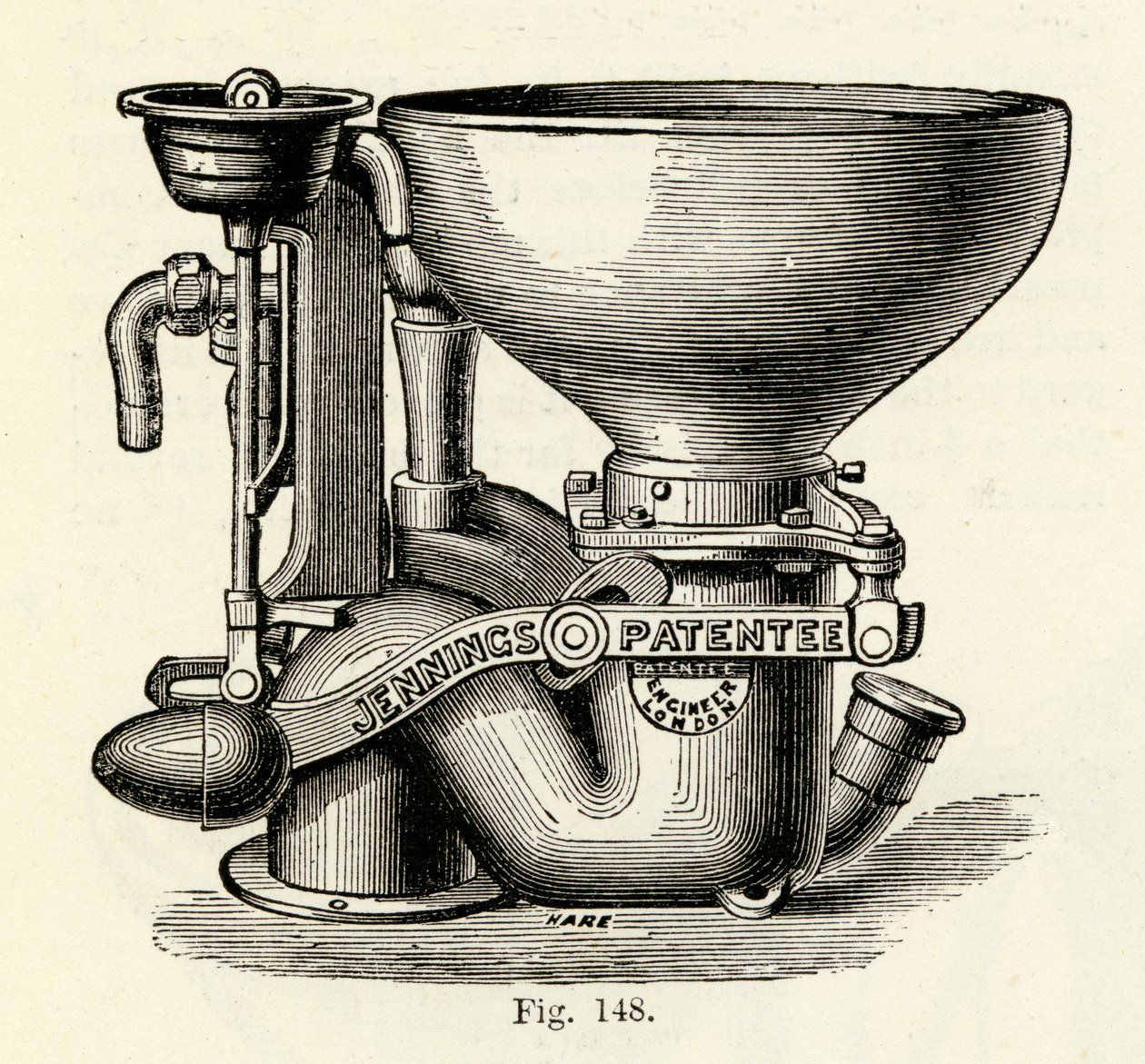 Water closet migliorato di Jennings, 1870 da English School