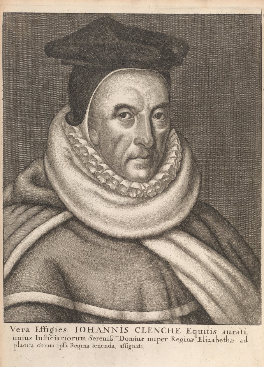 John Clenche, da Memoriali Storici delle Leggi Inglesi di William Dugdale, Londra 1666 da English School