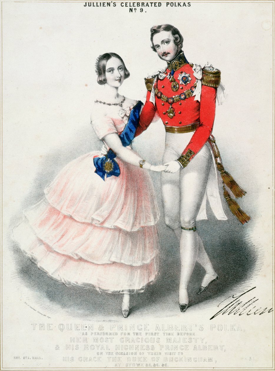 Le celebri polke di Jullien n.9: La polka della Regina e del Principe Alberto di M. e N. Hanhart (cromolitografia) da English School