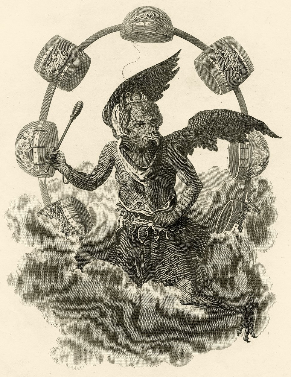 Giove, un idolo dei Cinesi, illustrazione da The World: or the present State of the Universe, being a General and Complete Collection of Modern Voyages and Travels, di Cavendish Pelham, pubblicato a Londra da English School
