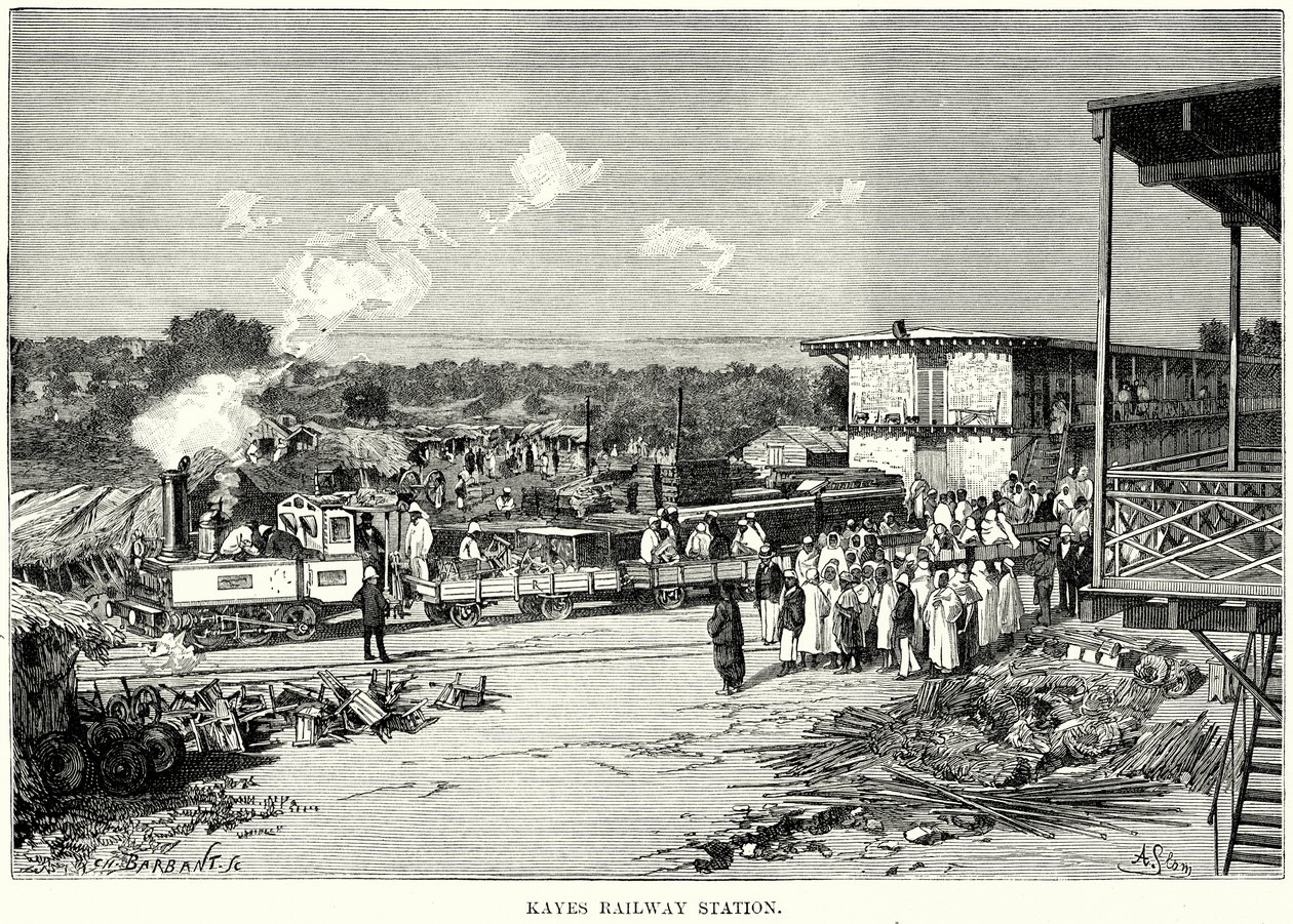 Stazione ferroviaria di Kayes (incisione) da English School