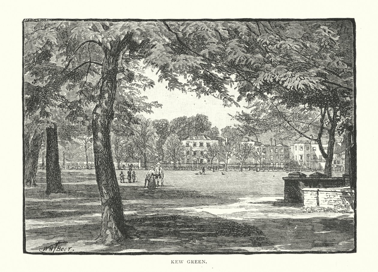 Kew Green (incisione) da English School