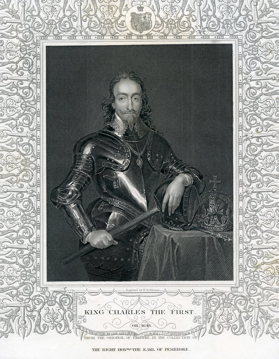 Re Carlo I, inciso da H. Robinson dopo Van Dyck, XIX secolo da English School