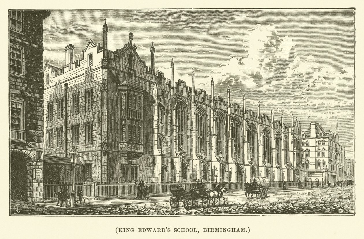 Scuola King Edward, Birmingham (incisione) da English School