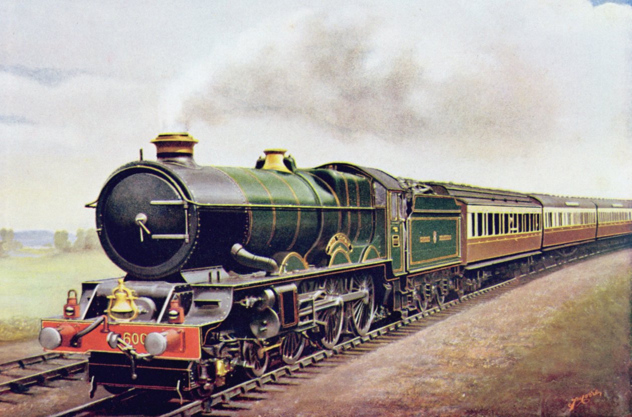 Re Giorgio V della G.W.R Cornish Railway Express, illustrazione da The Wonder Book of Railways, quattordicesima edizione a cura di Harry Golding, 1929 da English School