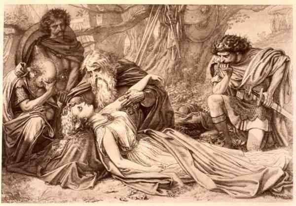 Re Lear, Atto 5 Scena 3, di William Shakespeare da English School
