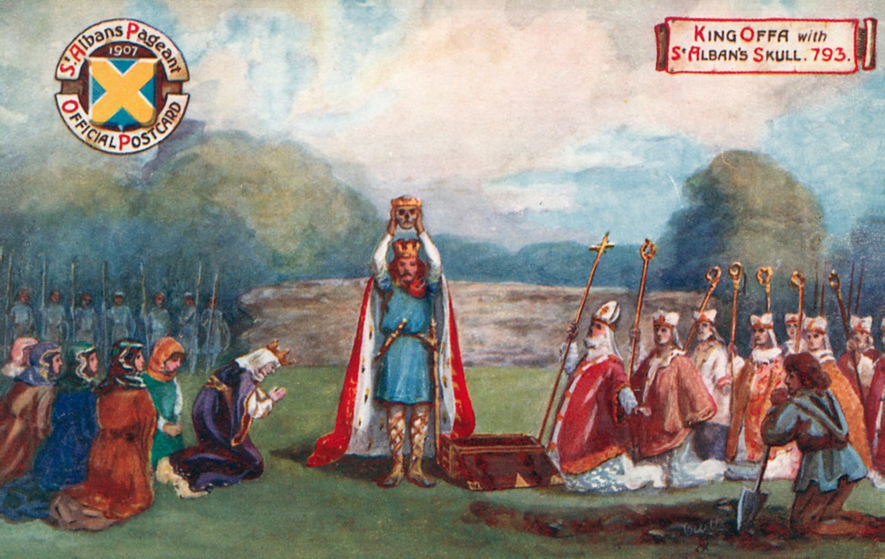 Re Offa con il teschio di Sant
