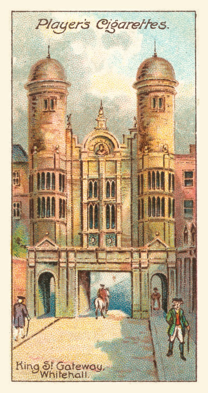 Porta di King St, Whitehall (cromolitografia) da English School