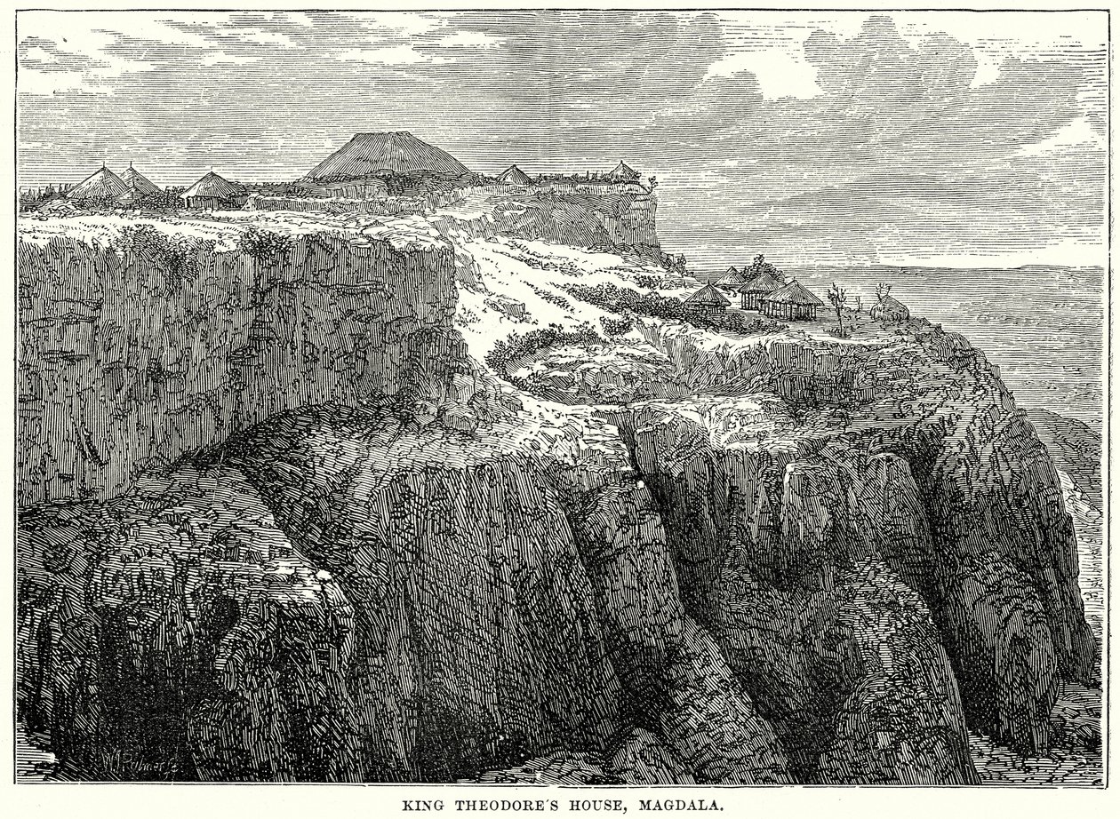 Casa del re Teodoro, Magdala (incisione) da English School