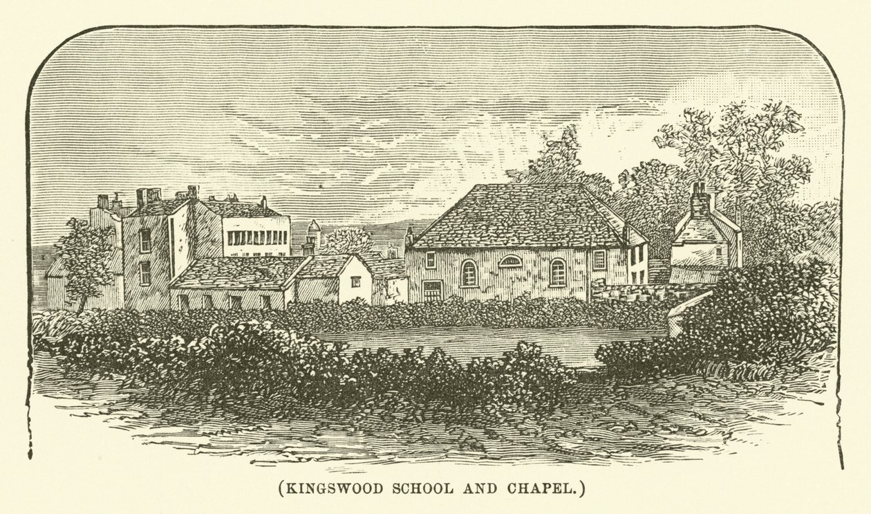 Scuola e cappella di Kingswood (incisione) da English School