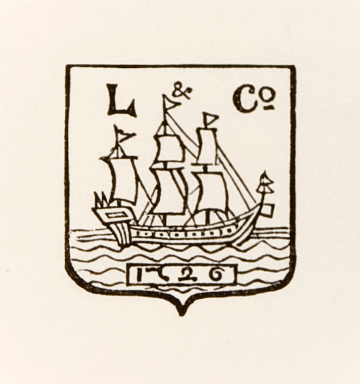 Logo della nave L & Co 1726 usato da Longmans Green and Company da English School
