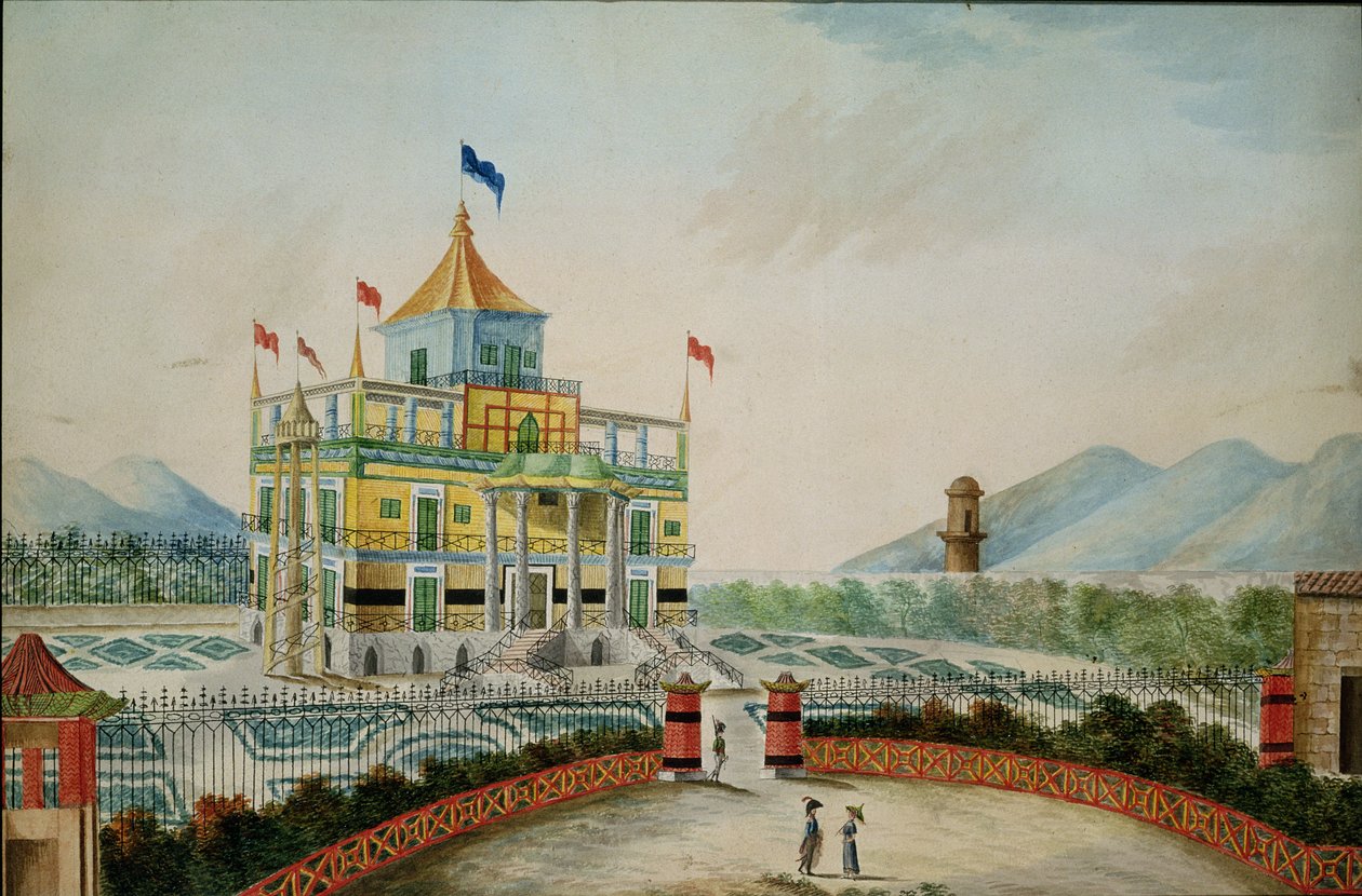 La Favorita o Palazzo Cinese, Palermo, progettato da Marvuglia e Giuseppe Patricola per il Re Ferdinando IV, c.1815 da English School
