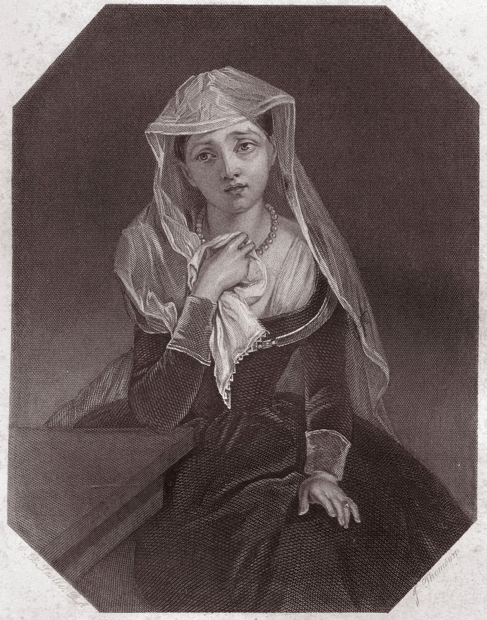 Lady Anne (Riccardo III) - Galleria delle donne di Shakespeare, collezione di quarantacinque ritratti seri degli artisti londinesi del primo Ottocento, arricchita da note critiche e letterarie circa 1838 da English School