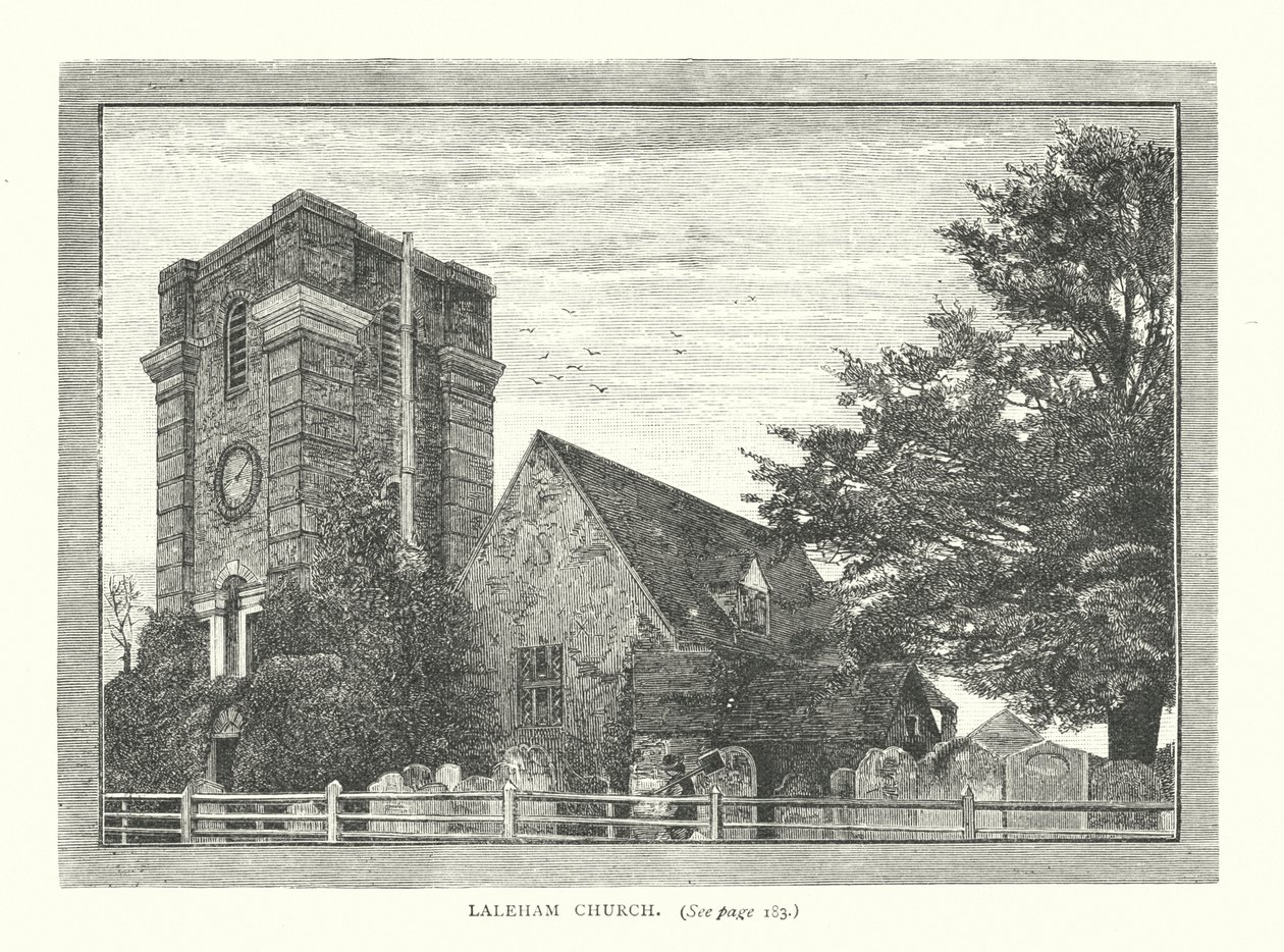 Chiesa di Laleham (incisione) da English School